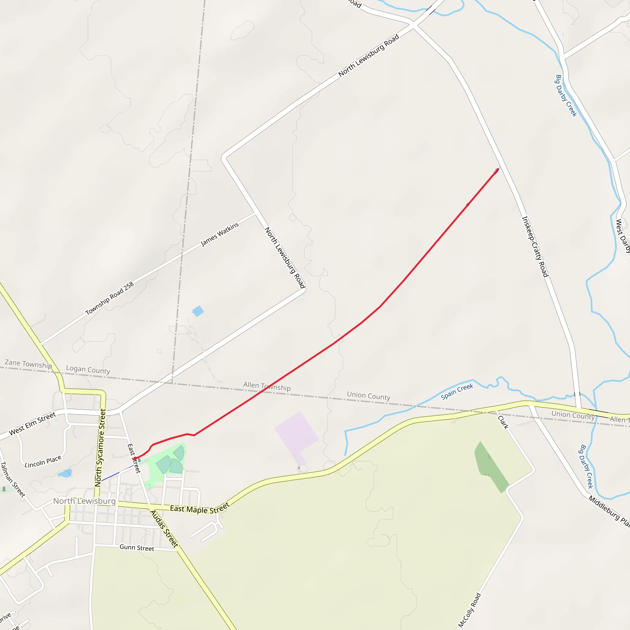 North Lewisburg Trail mobile static map