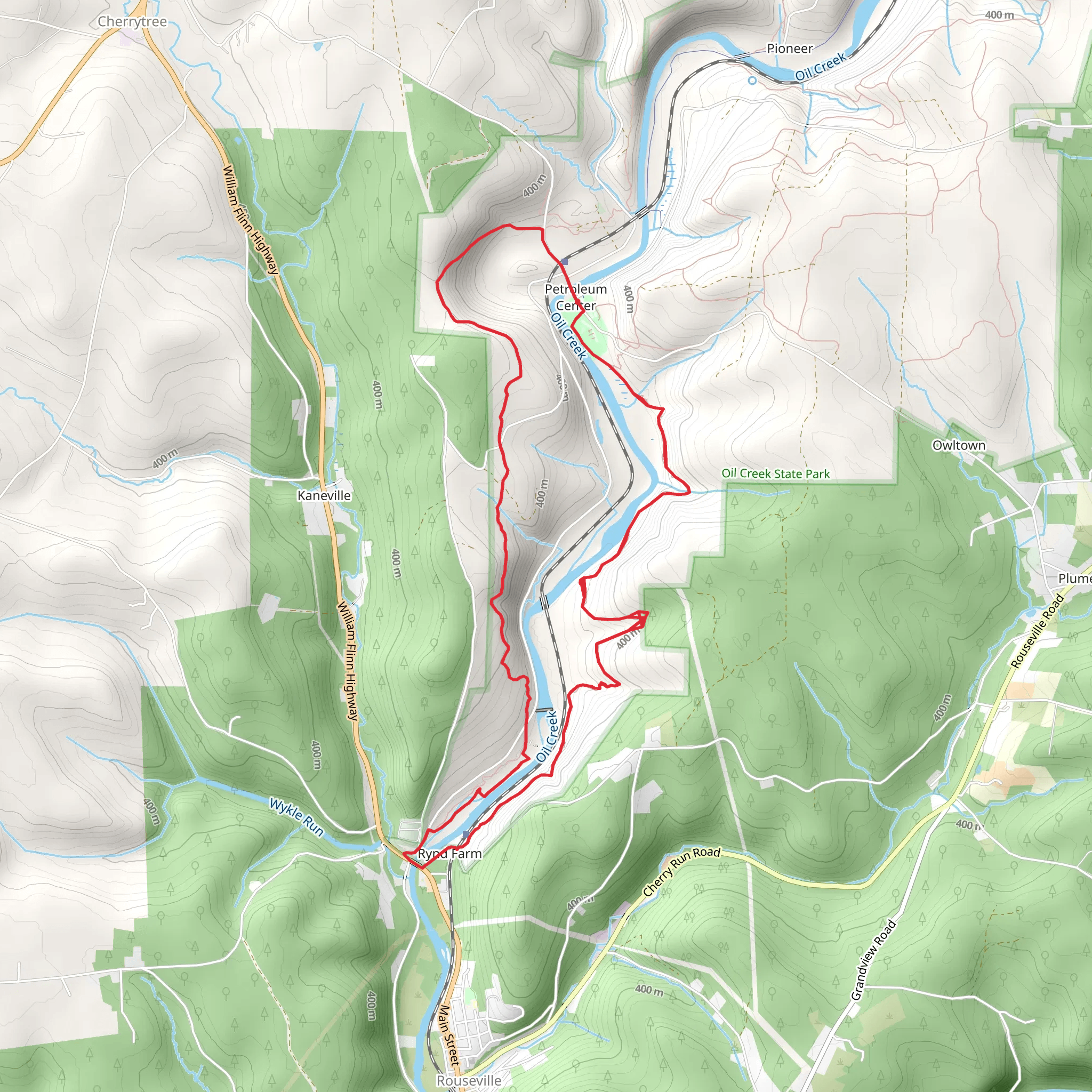 Oil Creek Trail mobile static map