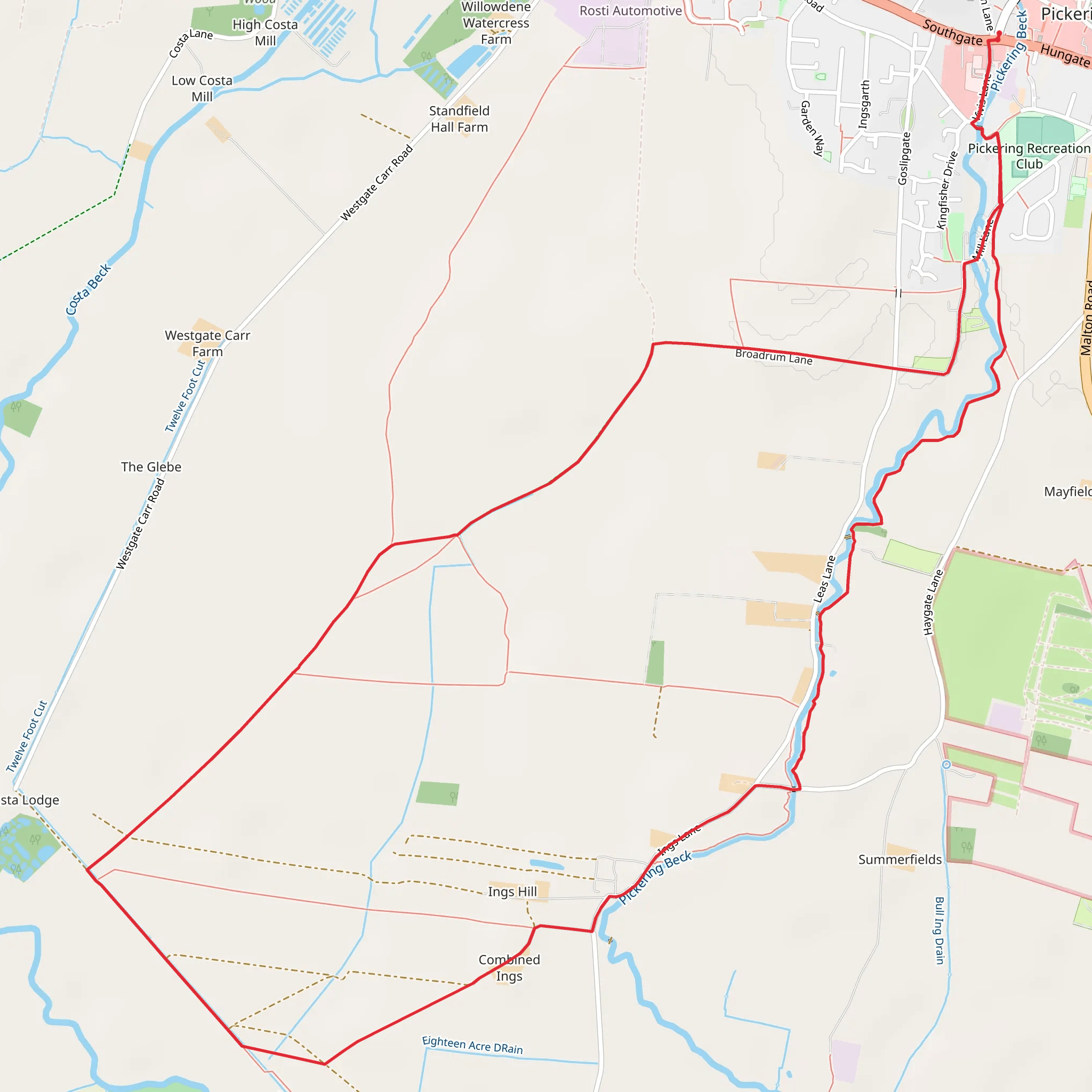 FB Pickering Low Mill and Yaud Sike Lane mobile static map