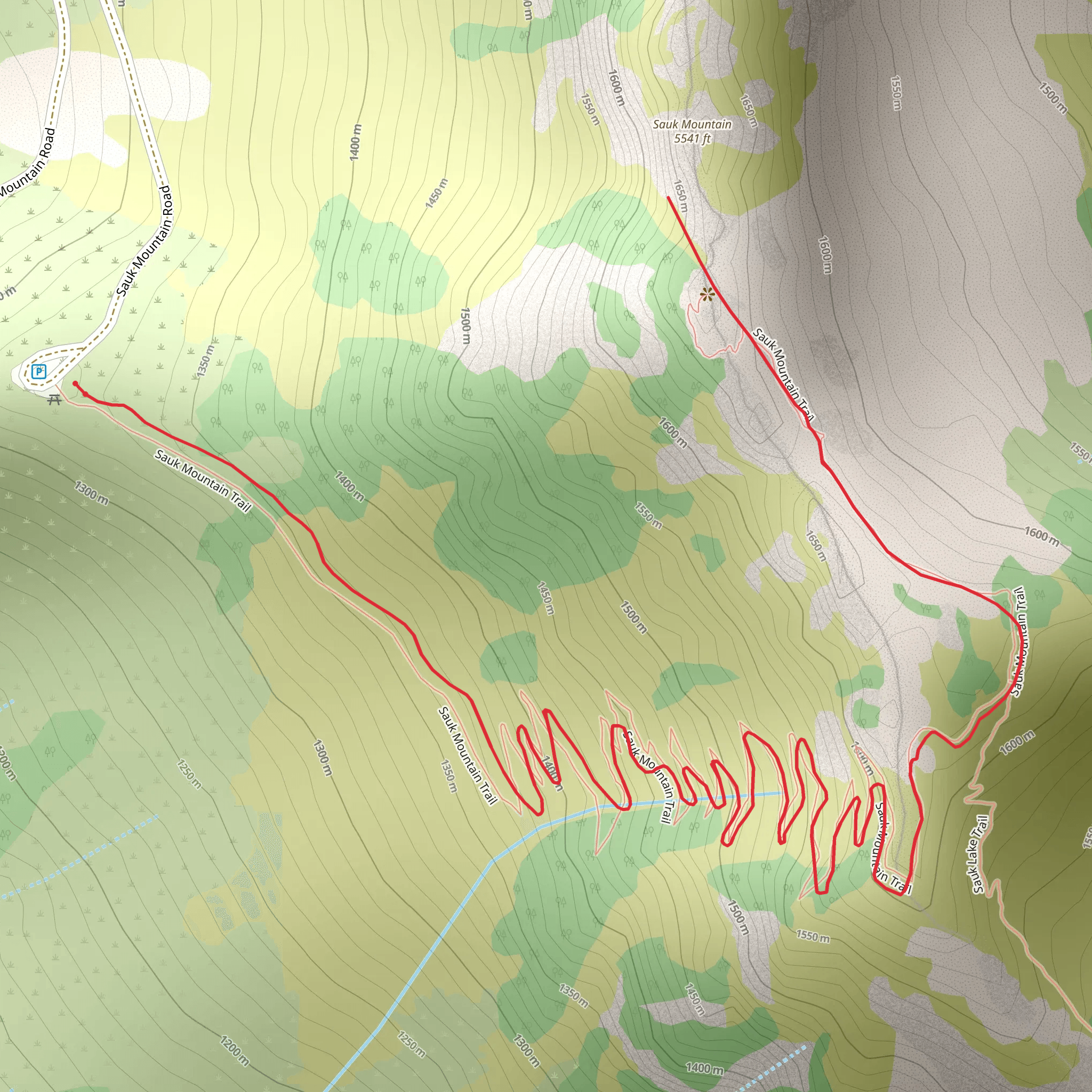 Sauk Mountain Trail mobile static map