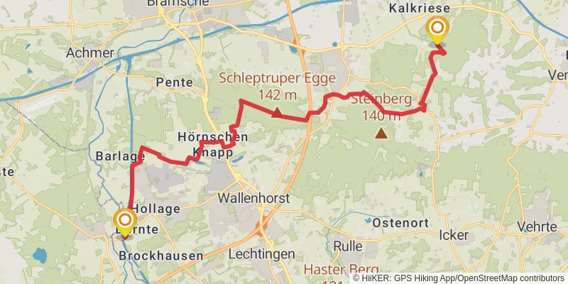 Mühlenweg im Wiehengebirge stage 2 Map