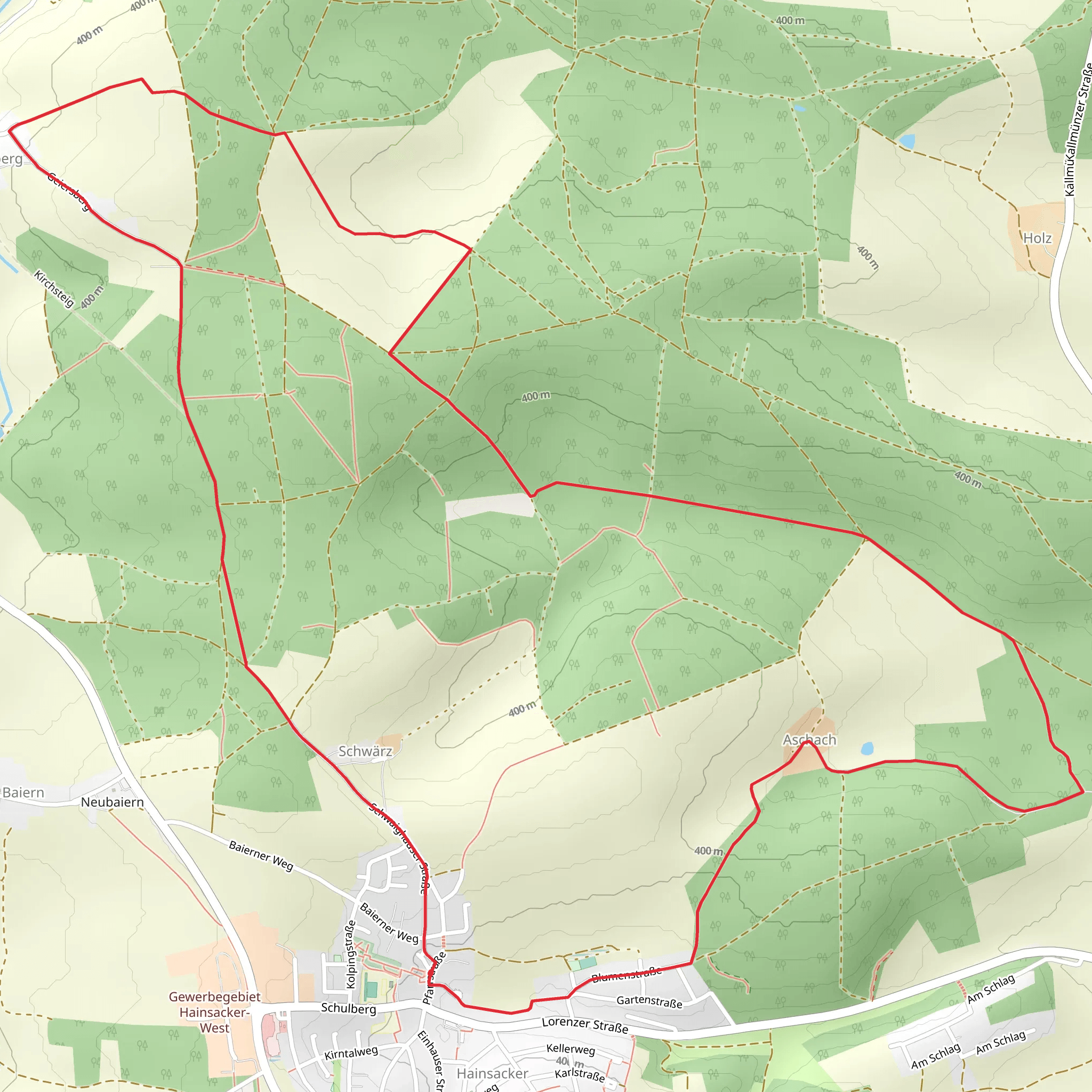 Besinnungsweg Hainsacker Loop mobile static map