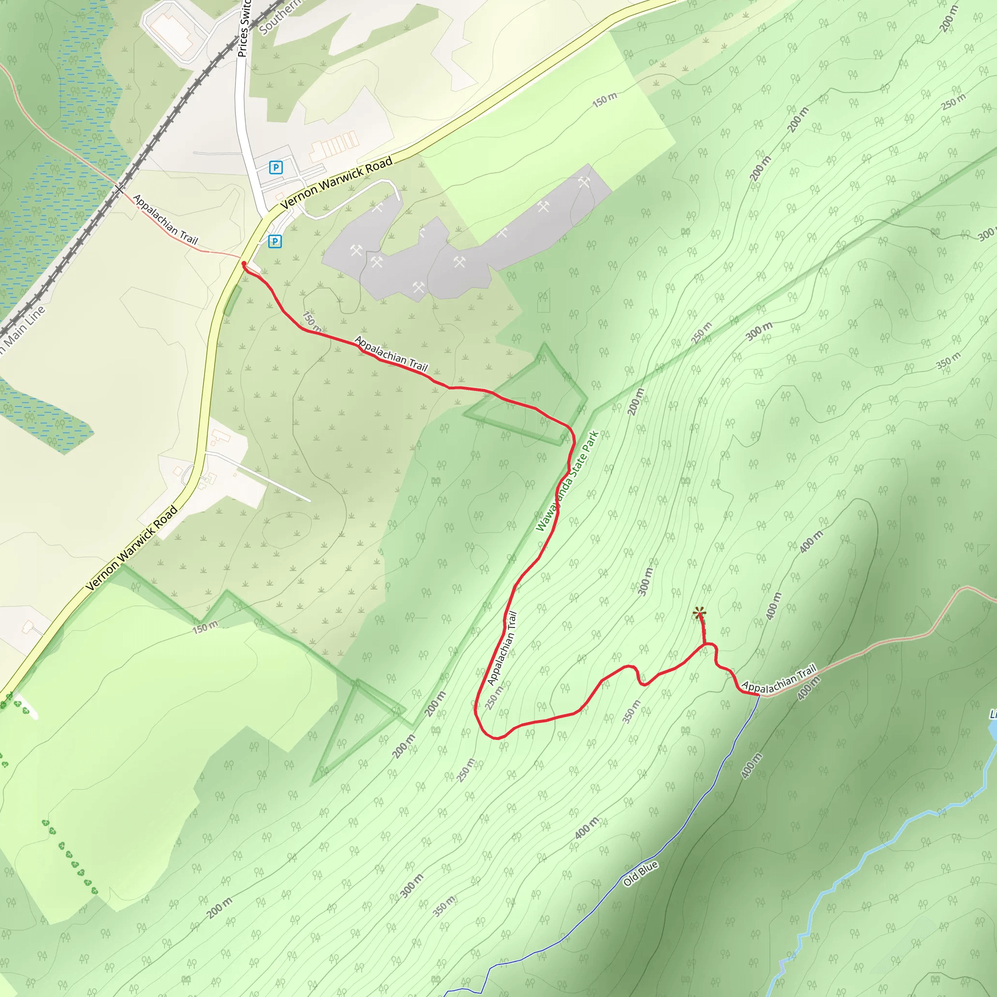 NJ State Long Trail - Vernon Warwick Road mobile static map