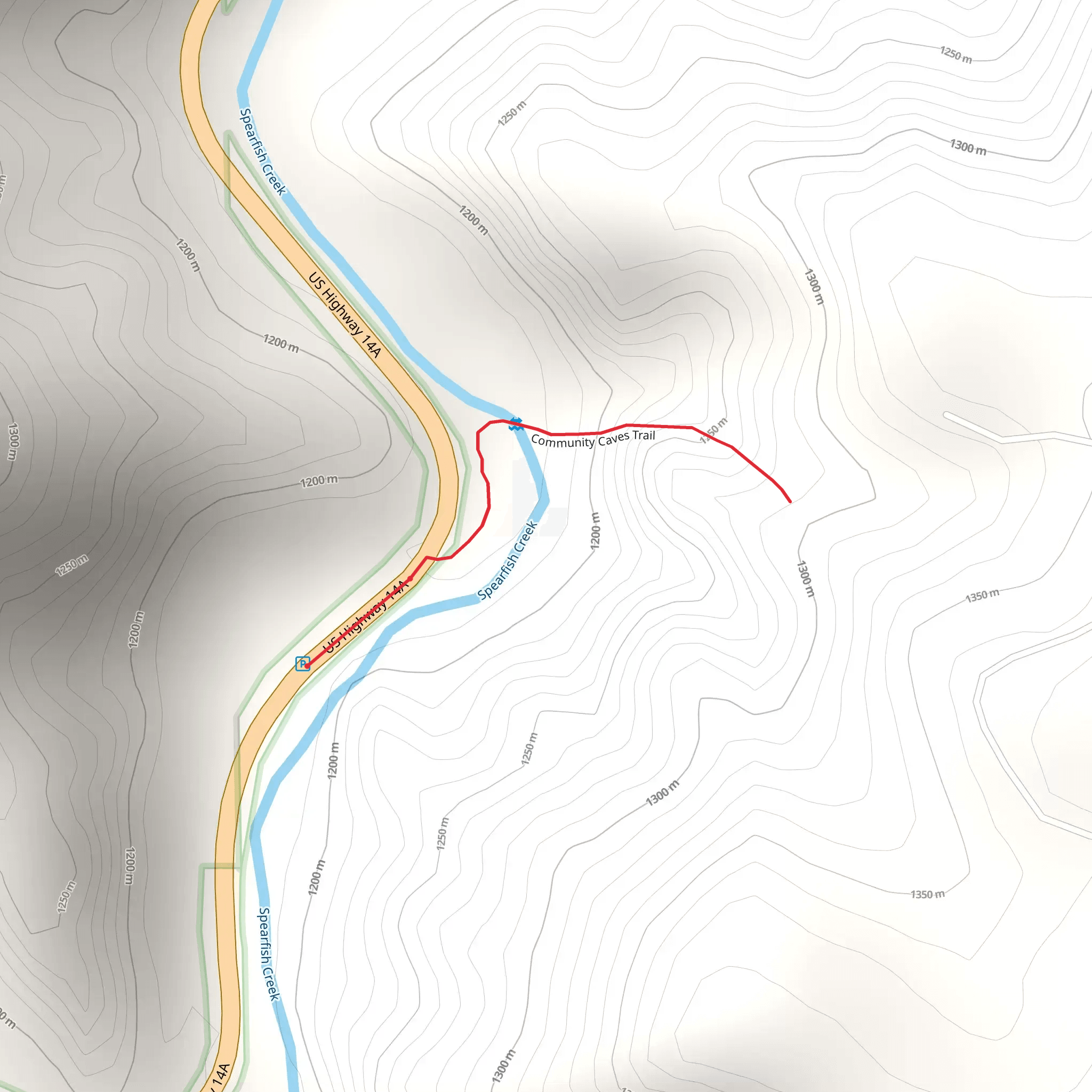 Community Caves Trail mobile static map