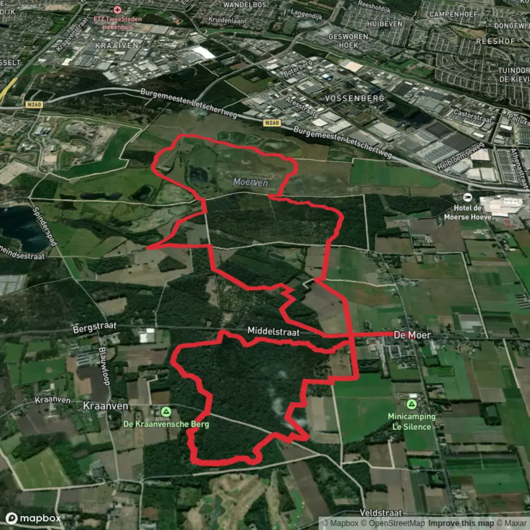 An image depicting the trail Landgoed, Leikeven and Galgeneind Loop and its surrounding area.