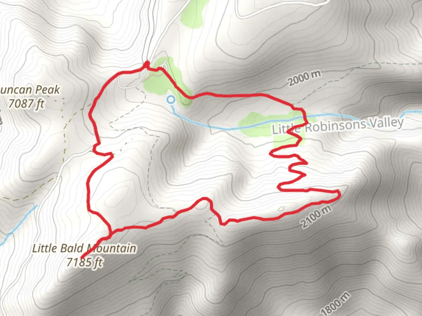 An image depicting the trail Little Bald Mountain Trail and its surrounding area.