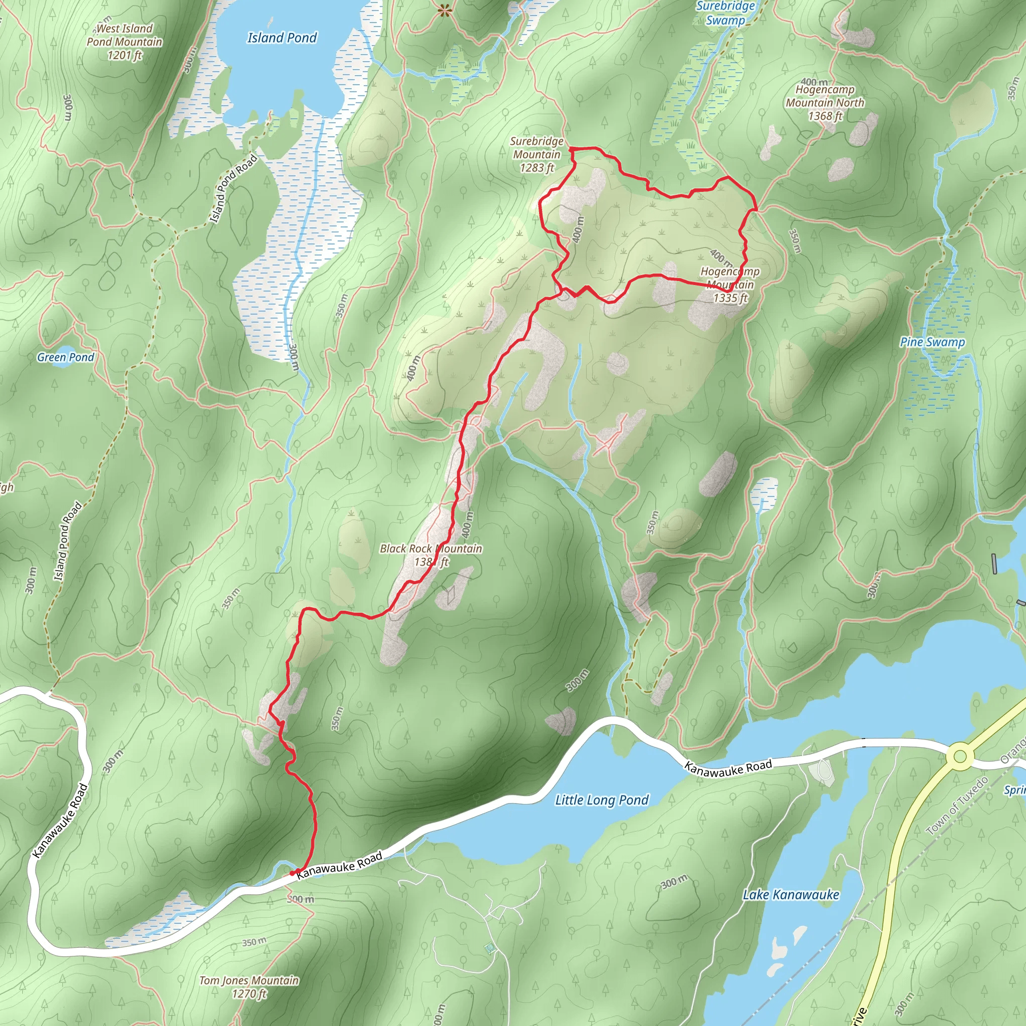 Surebridge Mountain and Hogencamp Mountain Trail mobile static map
