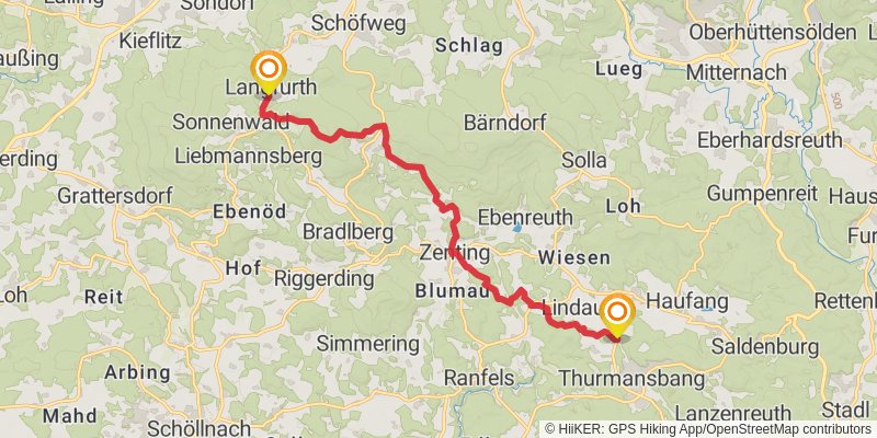 Goldsteig stage 28 Map