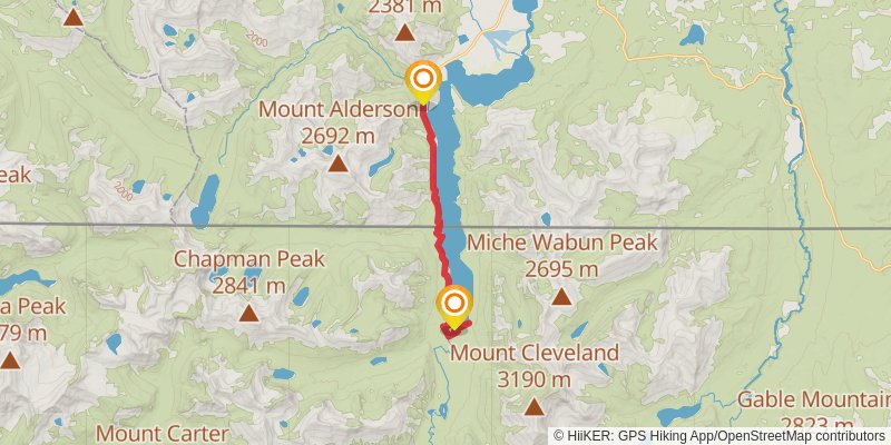 Waterton Lake Trail stage 2 Map