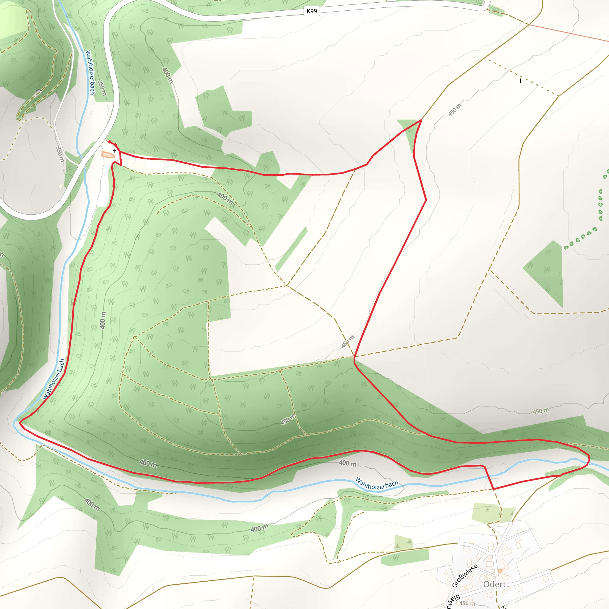 Walholzkirche and Meisburg Kaul Loop mobile static map