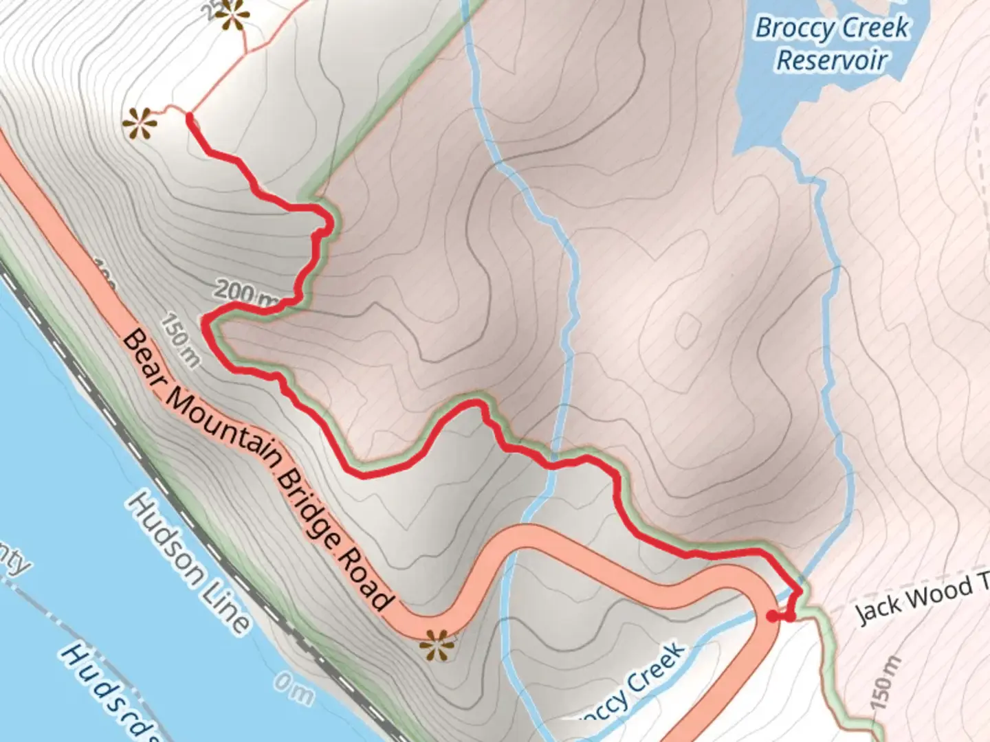 An image depicting the trail Anthony's Nose via Camp Smith Trail and its surrounding area.