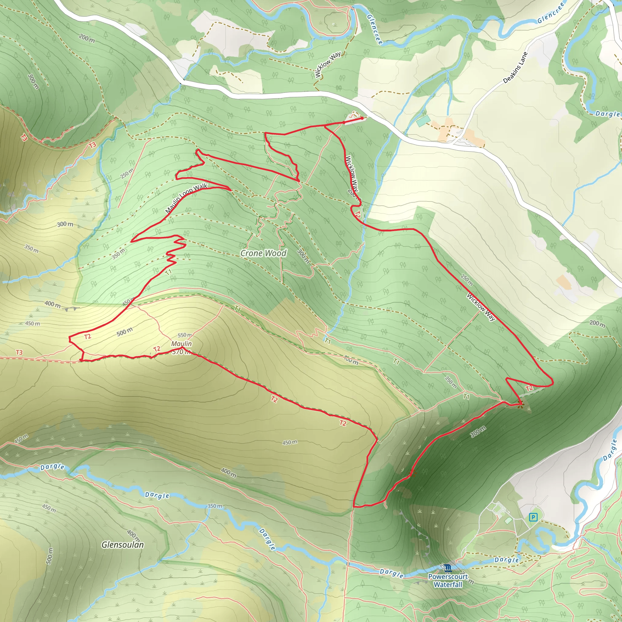 Maulin Mountain Loop mobile static map