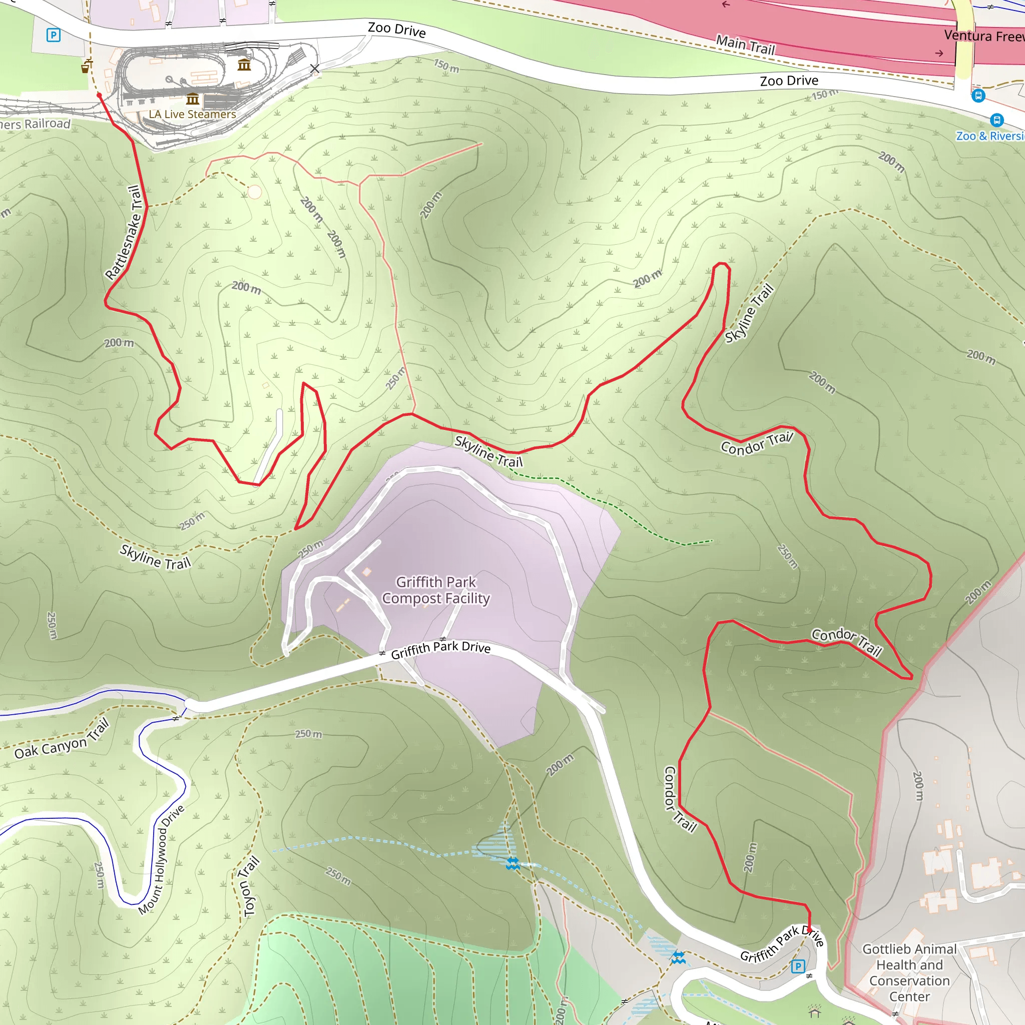 Condor and Rattlesnake Loop Trail mobile static map