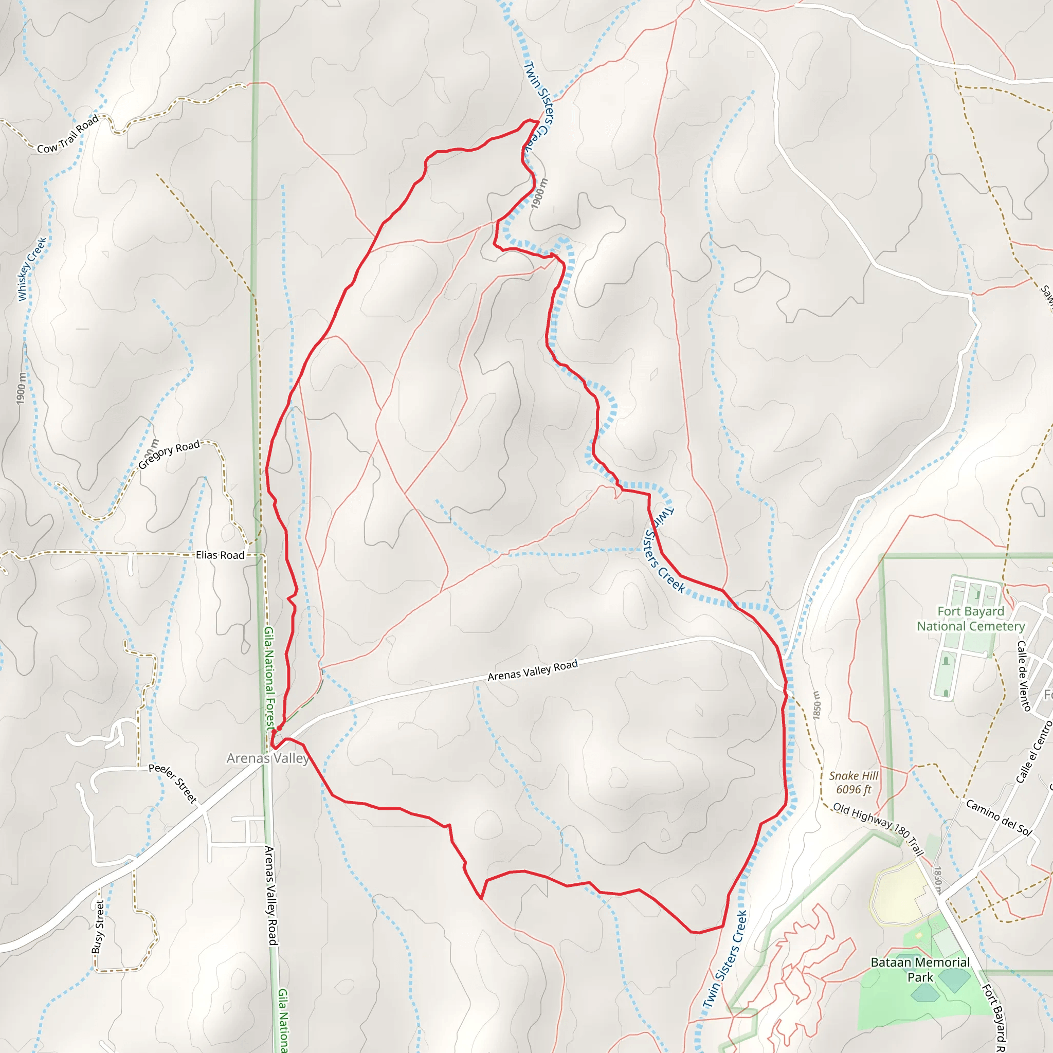 Cross Country and Twin Sisters Loop Trail mobile static map