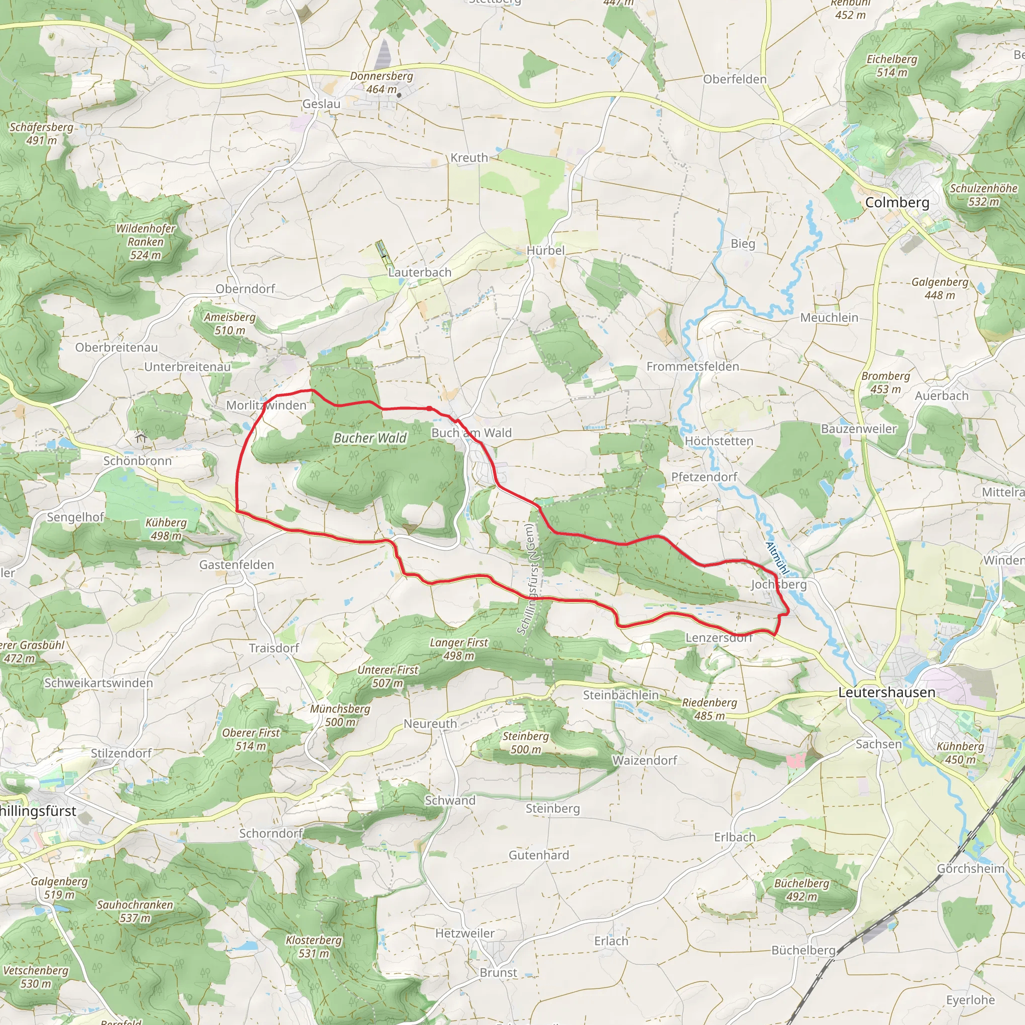 Bucher Wald and Jochsberg Loop mobile static map