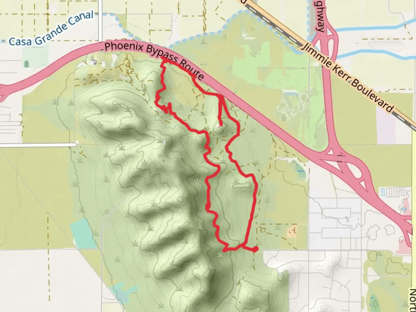 An image depicting the trail Casa Grande Mountains Long Loop and its surrounding area.