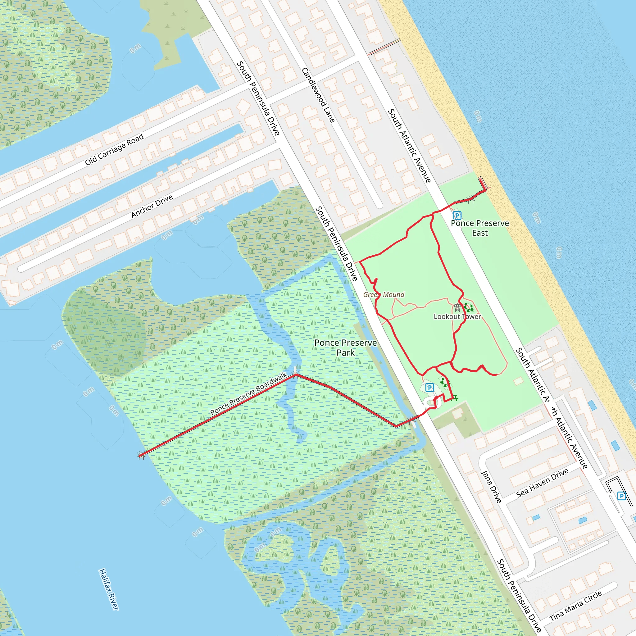 Ponce Preserve Boardwalk and Green Mound Loop mobile static map