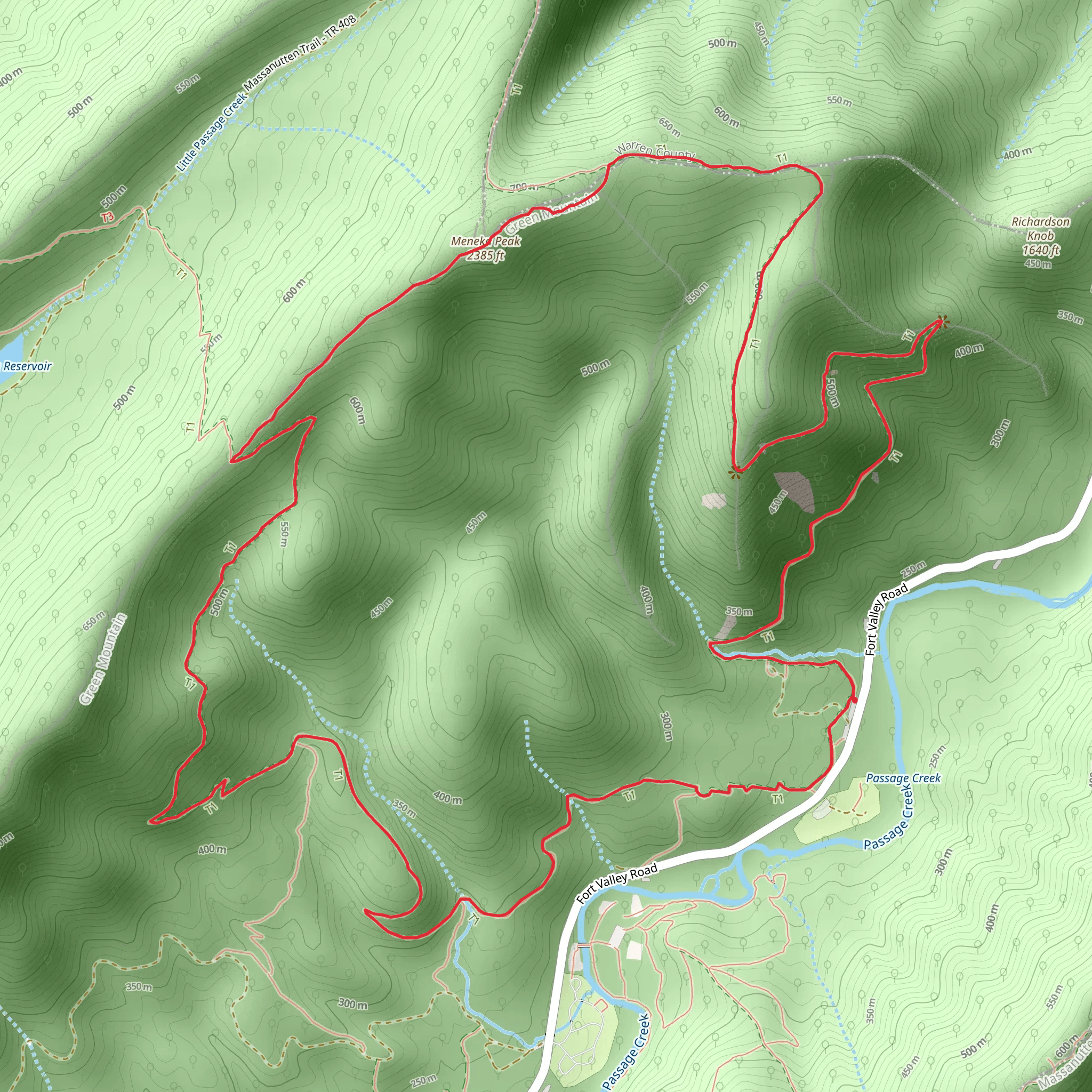 Meneka Peak Loop Trail mobile static map