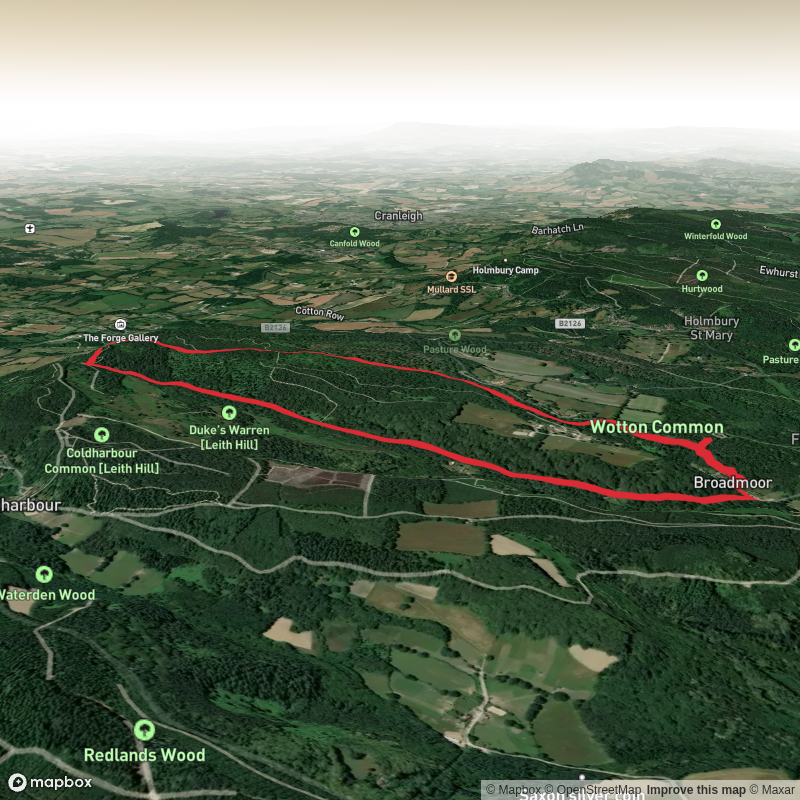Broadmoor Bottom Car Park to Leith Hill Tower