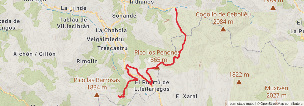 GR 203 Por donde Camina el Oso - Asturias stage 9 Map