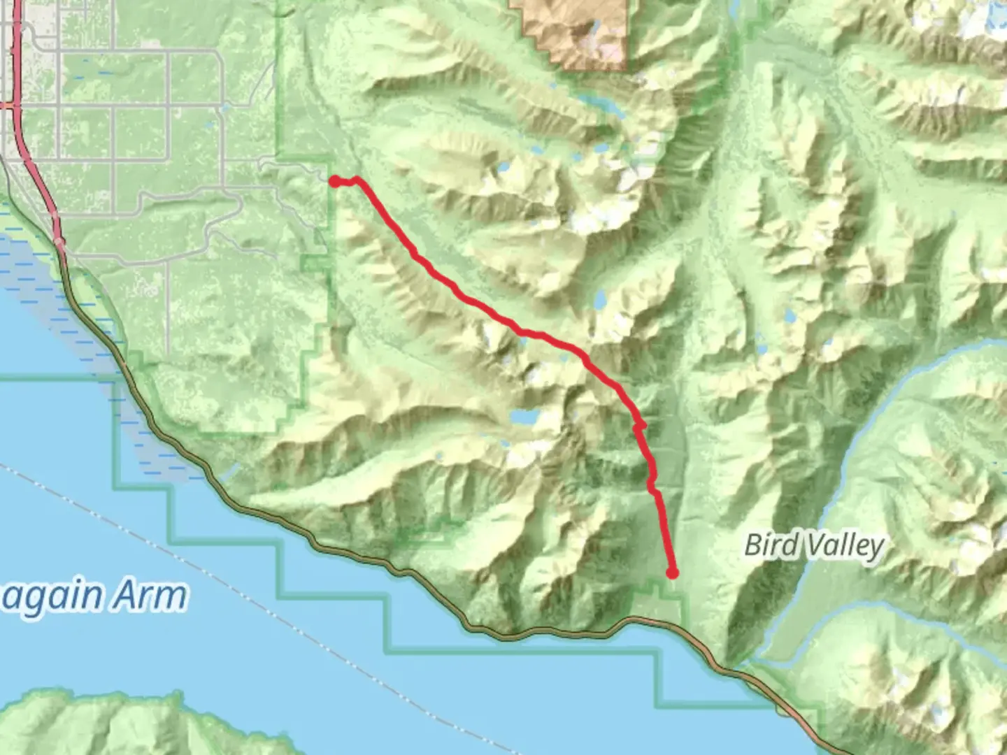 An image depicting the trail Powerline Pass Trail and its surrounding area.