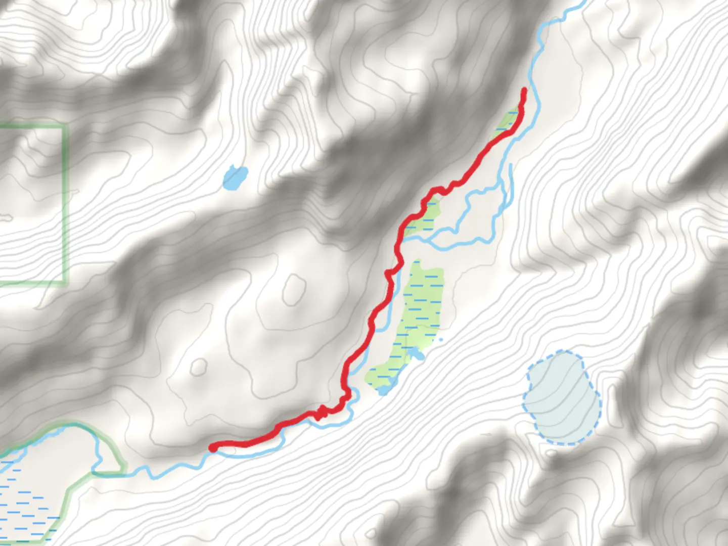 An image depicting the trail Power Creek Trail and its surrounding area.