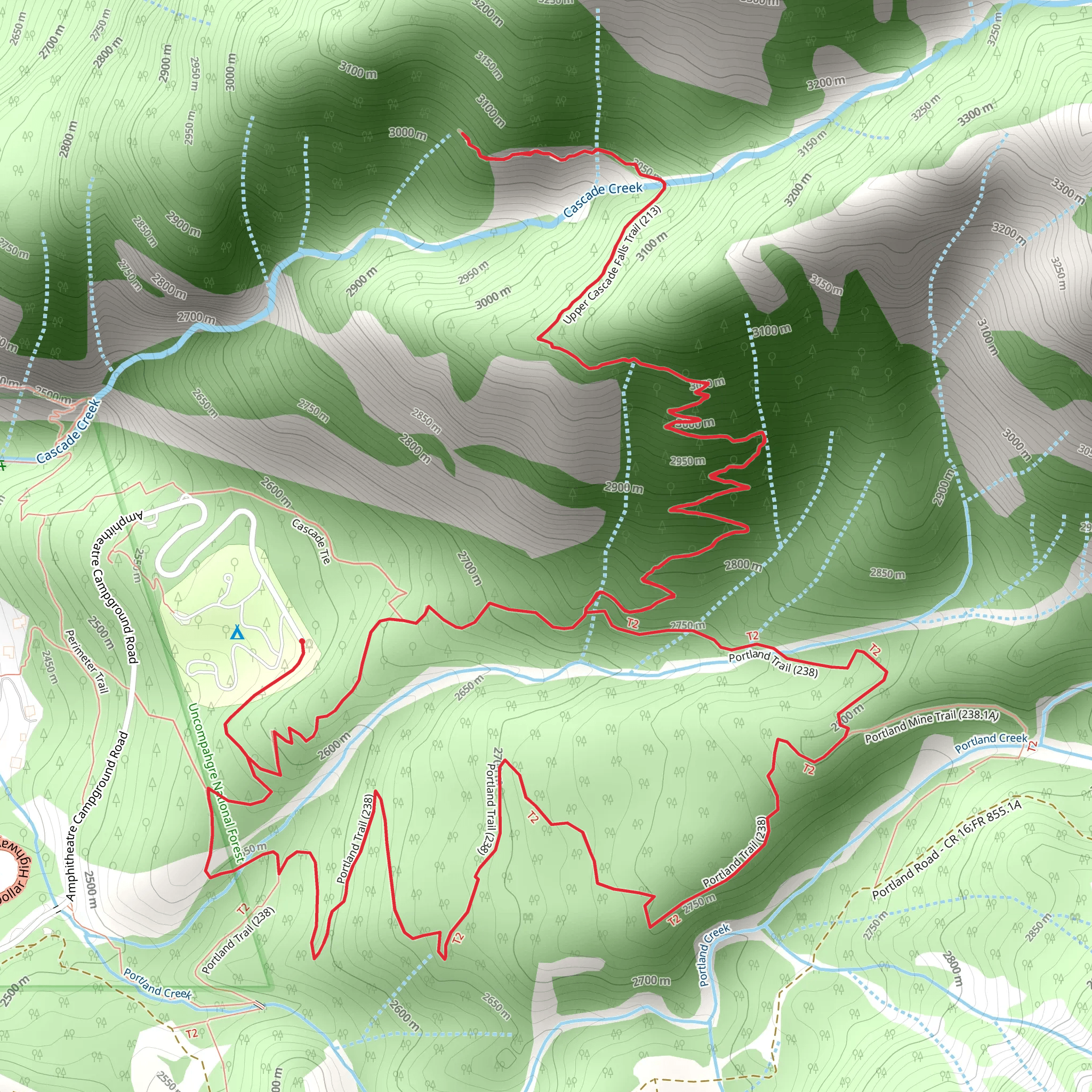 Chief Ouray and Portland Loop Trail mobile static map