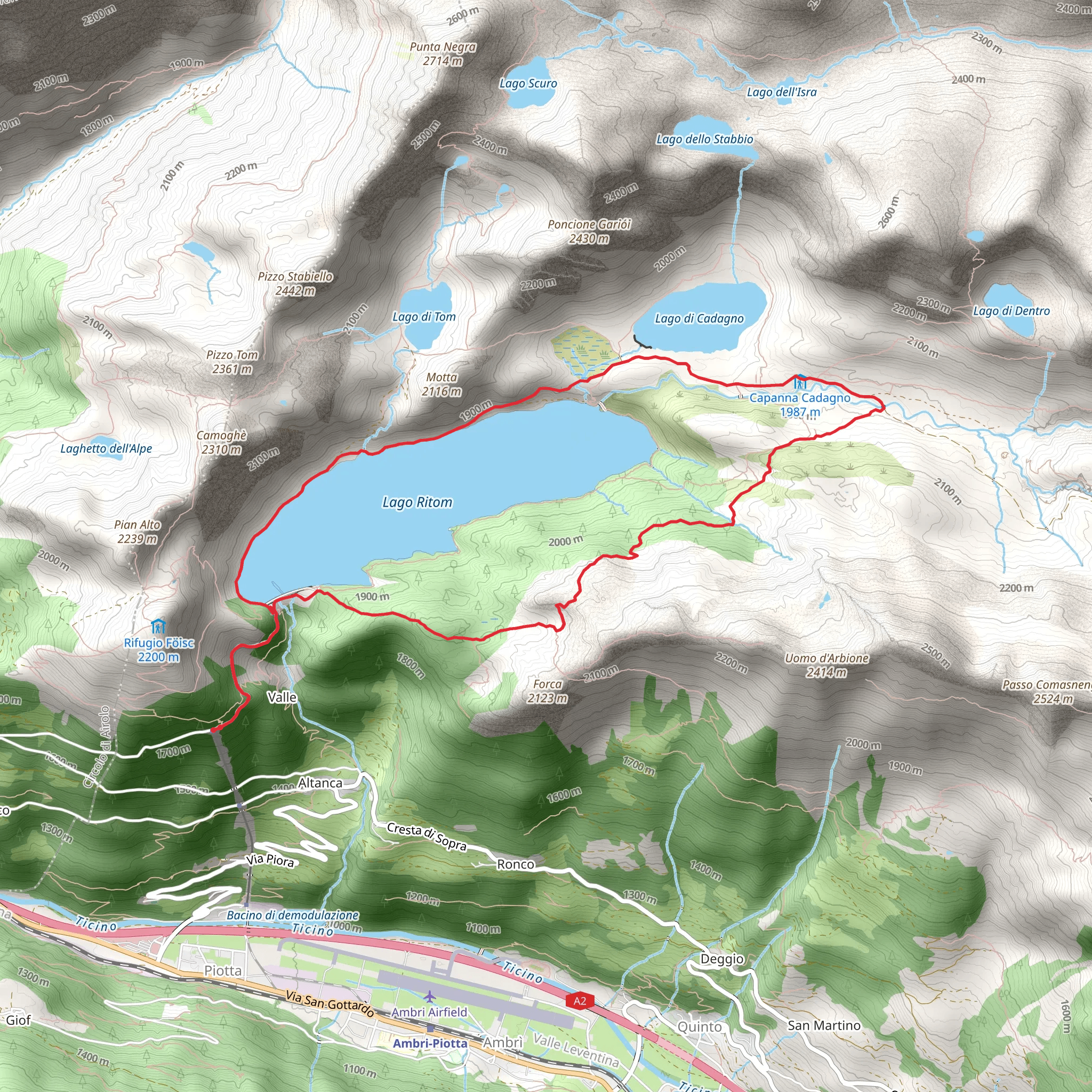 Lake Ritom Loop from Piora mobile static map