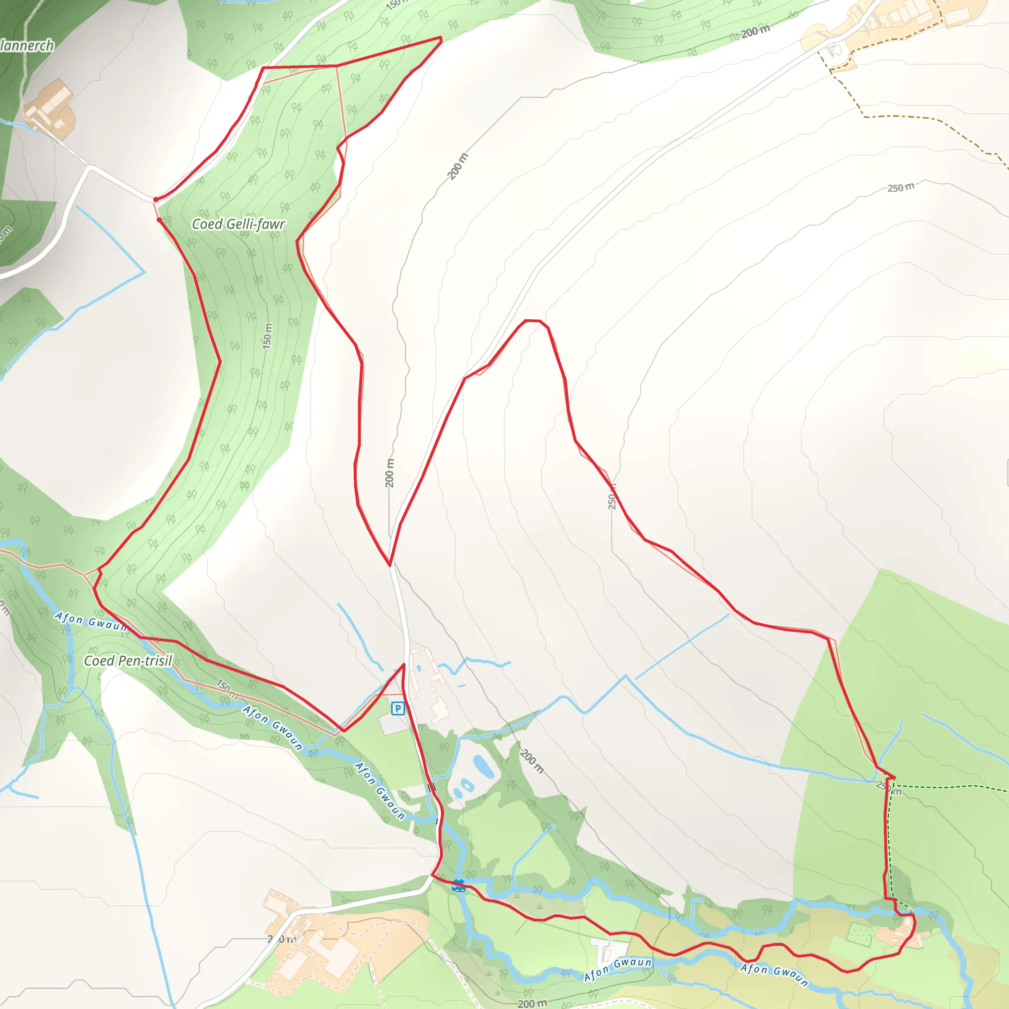 Gelli Fawr Walk mobile static map