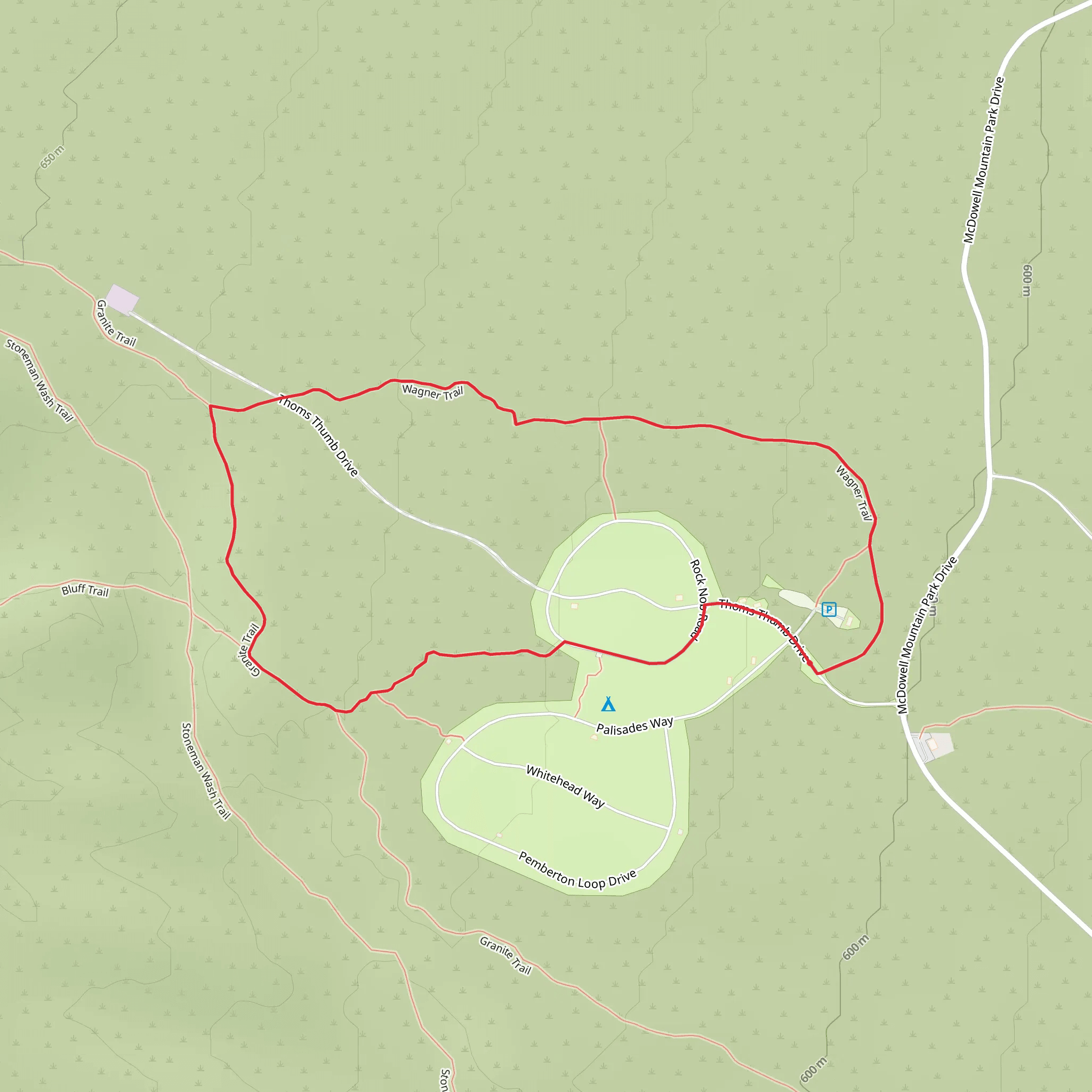 Wagner - Granite Loop Trail mobile static map