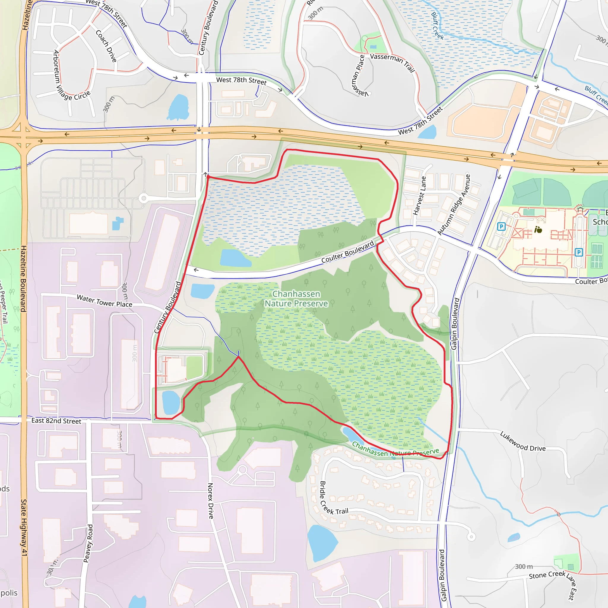 Chanhassen Nature Preserve Loop mobile static map