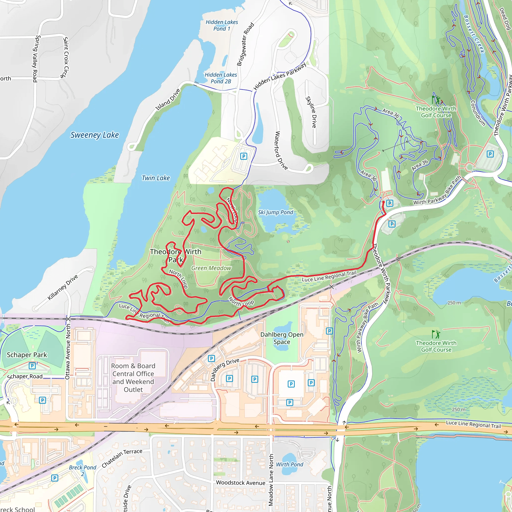 Theodore Wirth Park Loop mobile static map