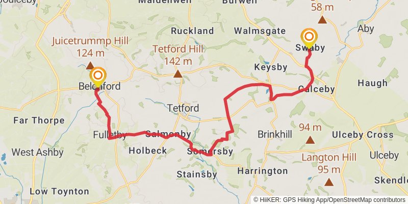 Lincs Wold Way stage 2 Map