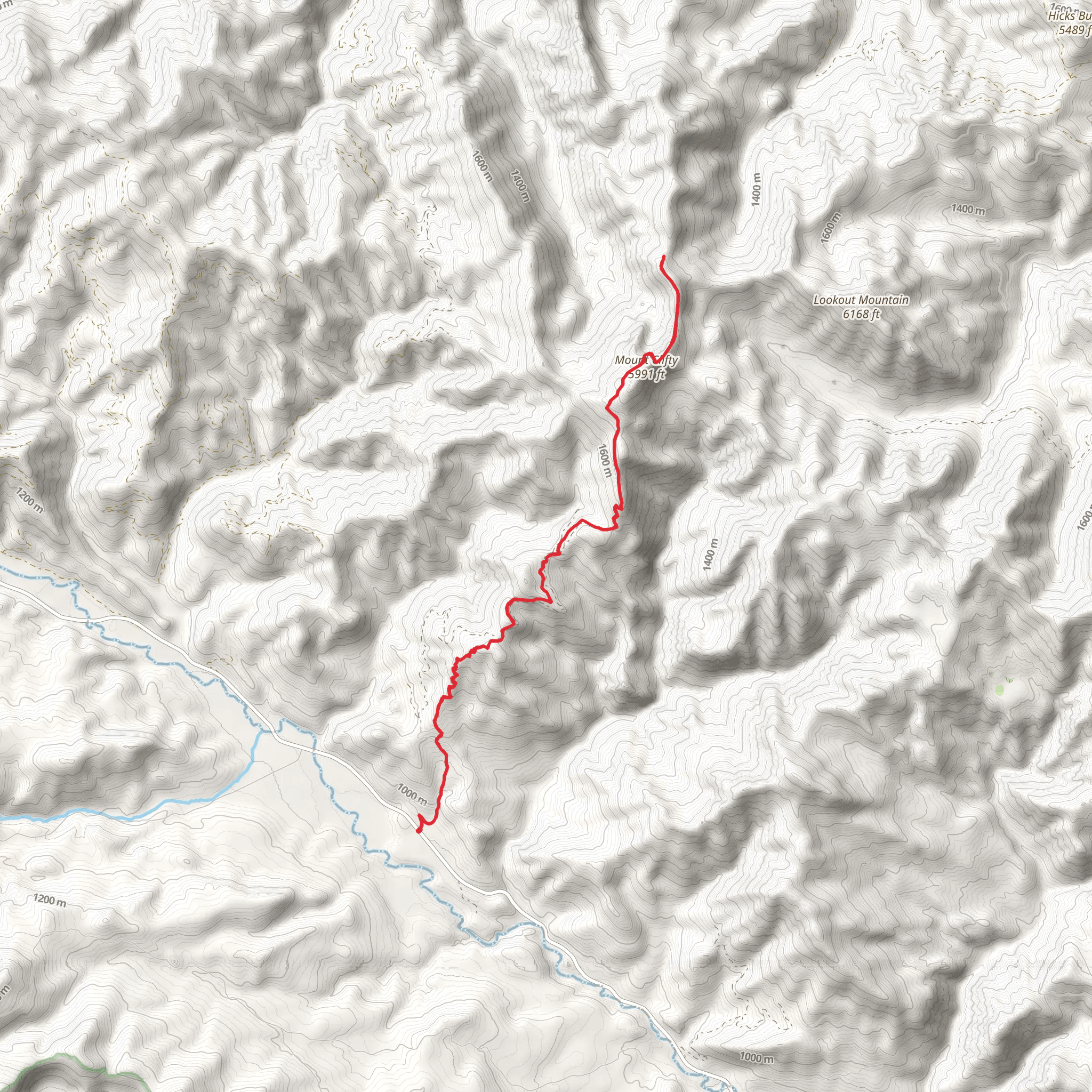 Mount Clifty Trail mobile static map