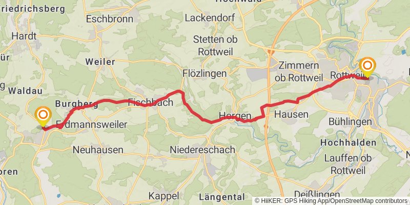 Querweg Lahr - Rottweil stage 6 Map