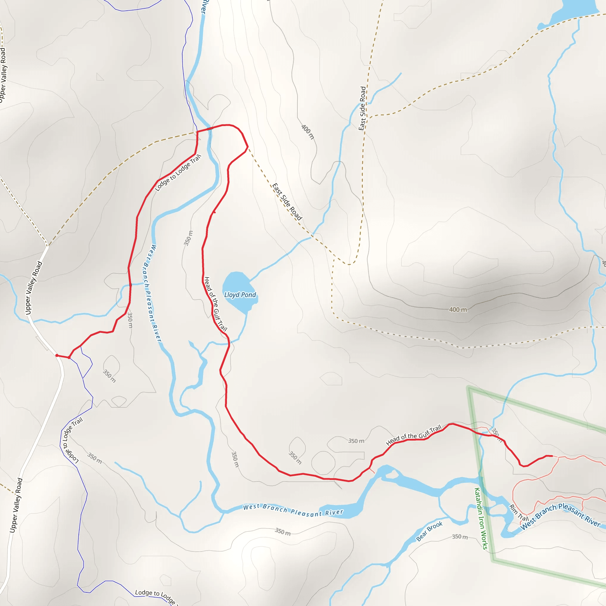 Head of the Gulf Trail and Lodge to Lodge Trail mobile static map