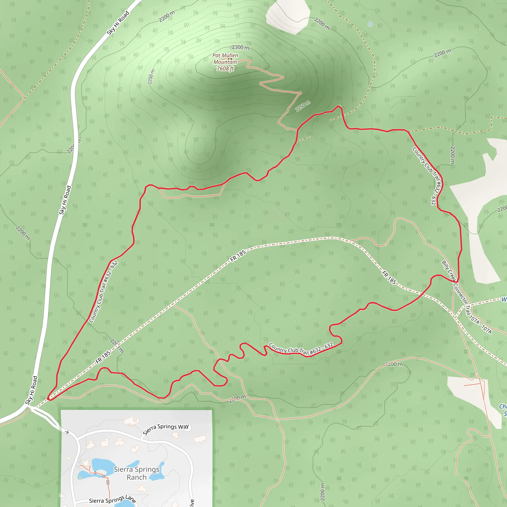 Country Club Loop Trail mobile static map