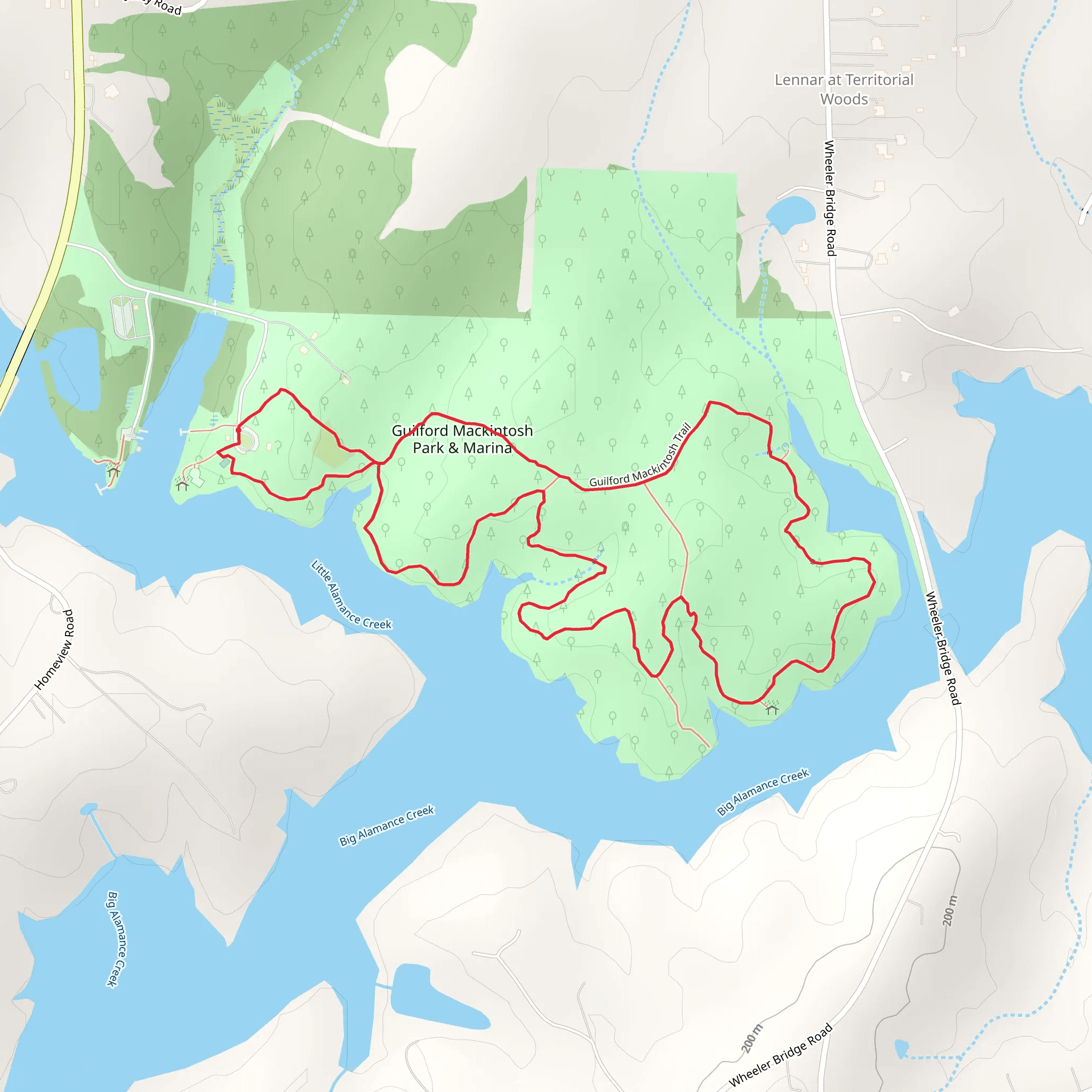 Guilford Mackintosh Park and Marina Loop mobile static map