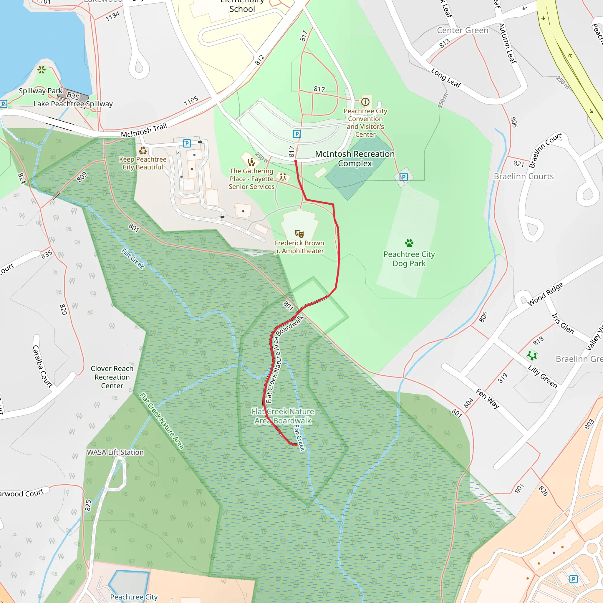 Flat Creek Nature Area Boardwalk mobile static map