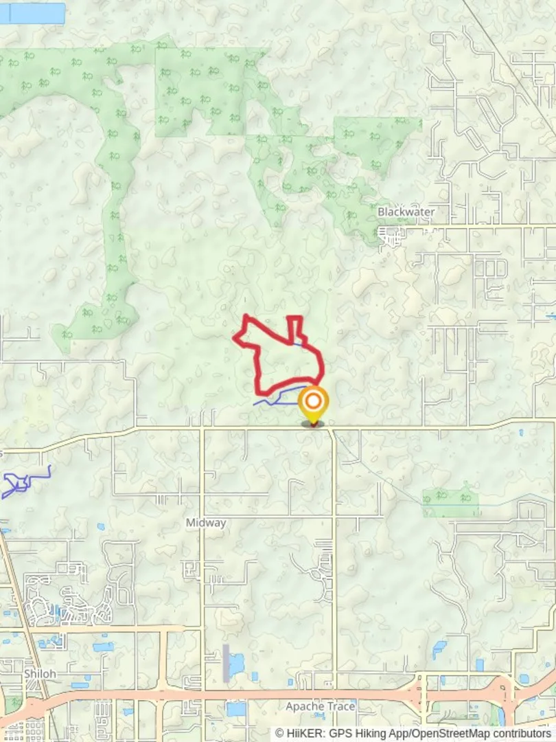 An image depicting the trail Central Loops and its surrounding area.