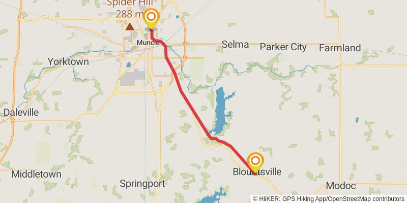 American Discovery Trail North Route - Indiana stage 4 Map