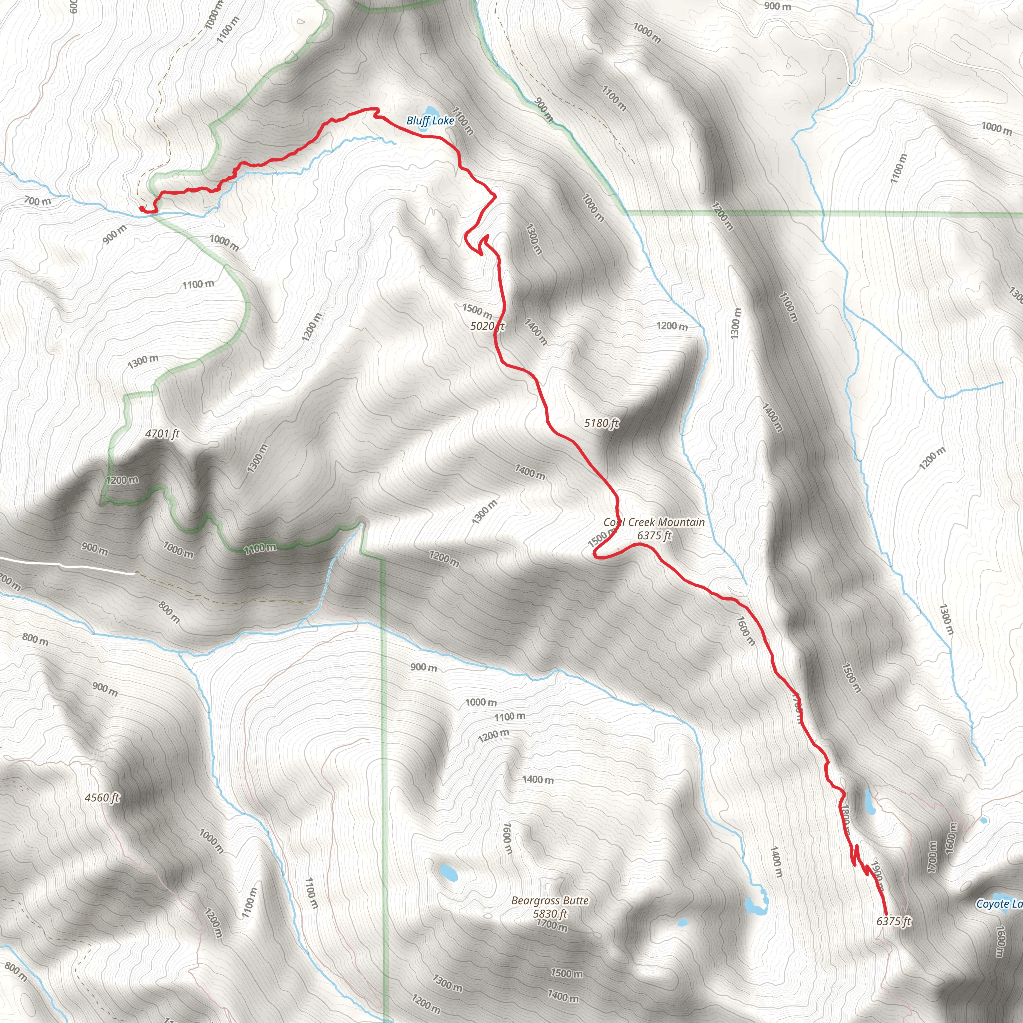 Bluff Lake Trail mobile static map