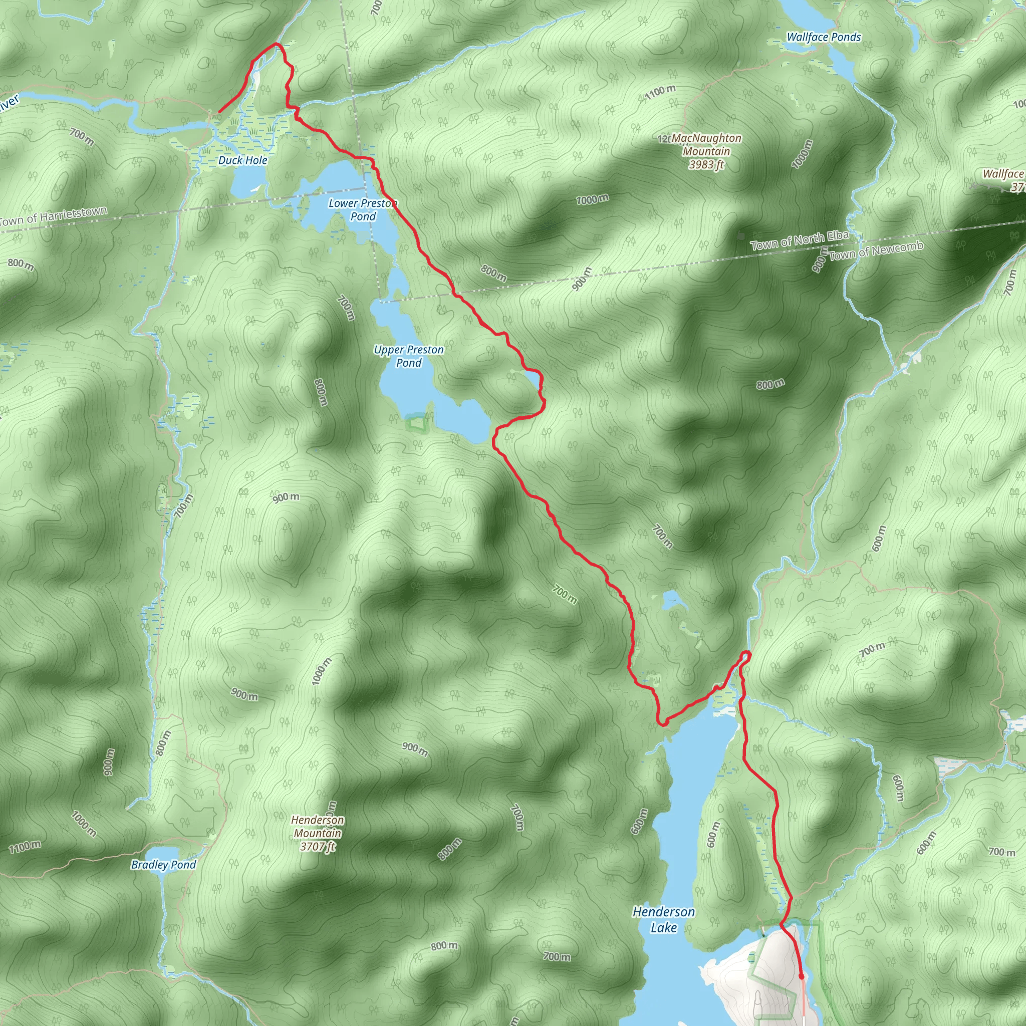 Upper Preston Pond and Henderson Lake mobile static map