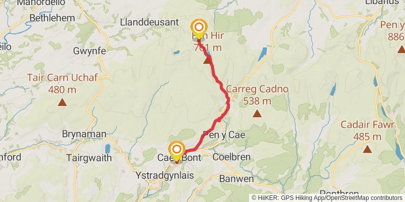 Snowdonia to the Gower Walk stage 17 Map