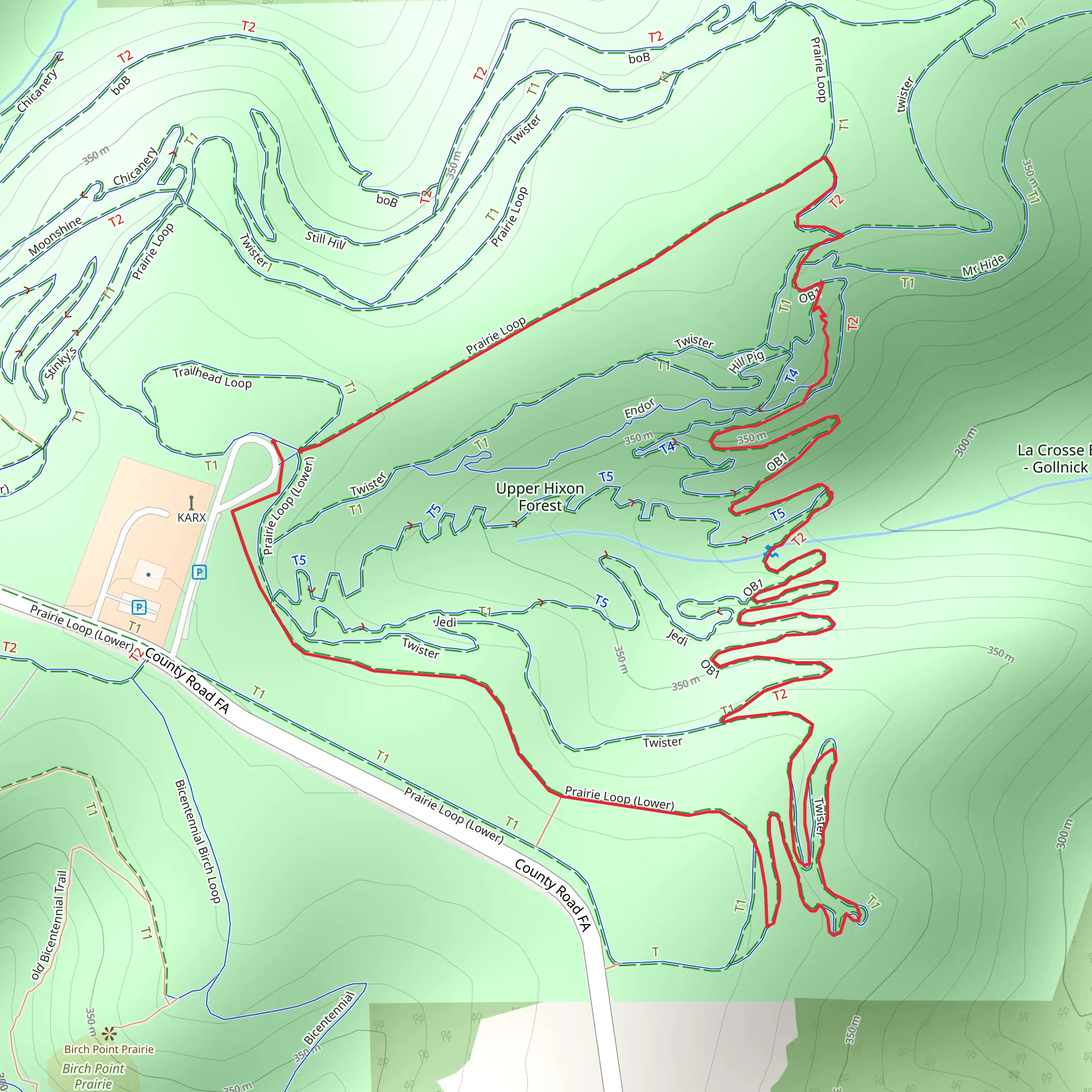 Prairie Loop Lower and Upper Hixon Forest mobile static map