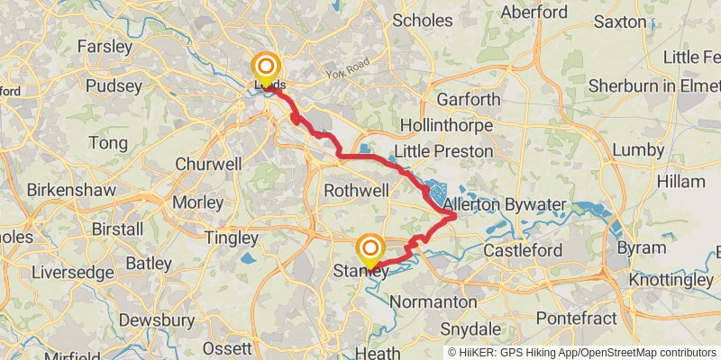 Todmorden to York Walk stage 5 Map