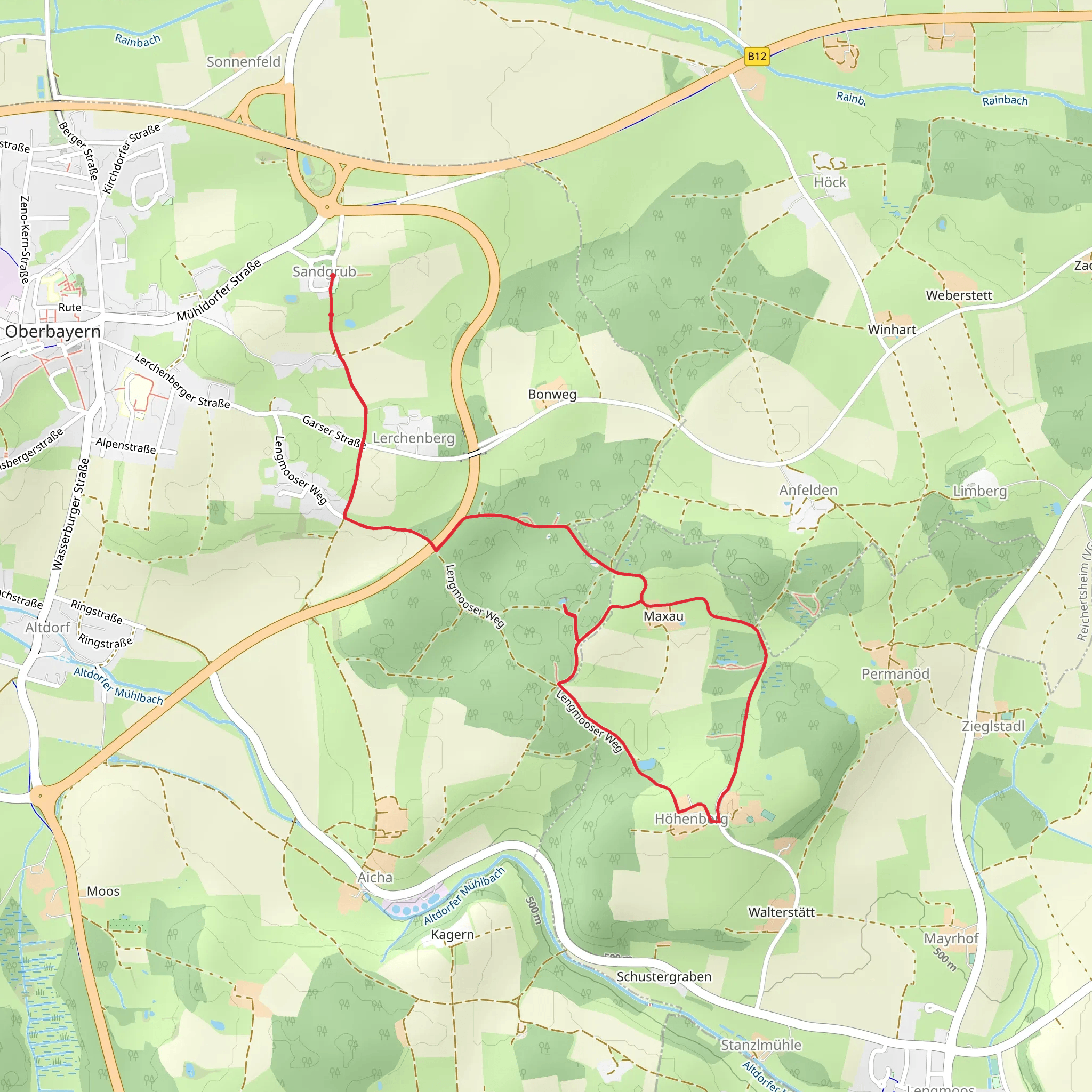 Zur Hoi and Hoehenberg Loop mobile static map