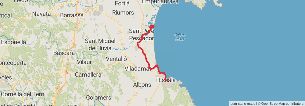 GR 92 Sendero del Mediterráneo Cataluña stage 5 Map