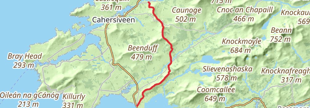 Kerry Way 8-Day Moderate Tour (Hillwalk Tours) stage 6 Map