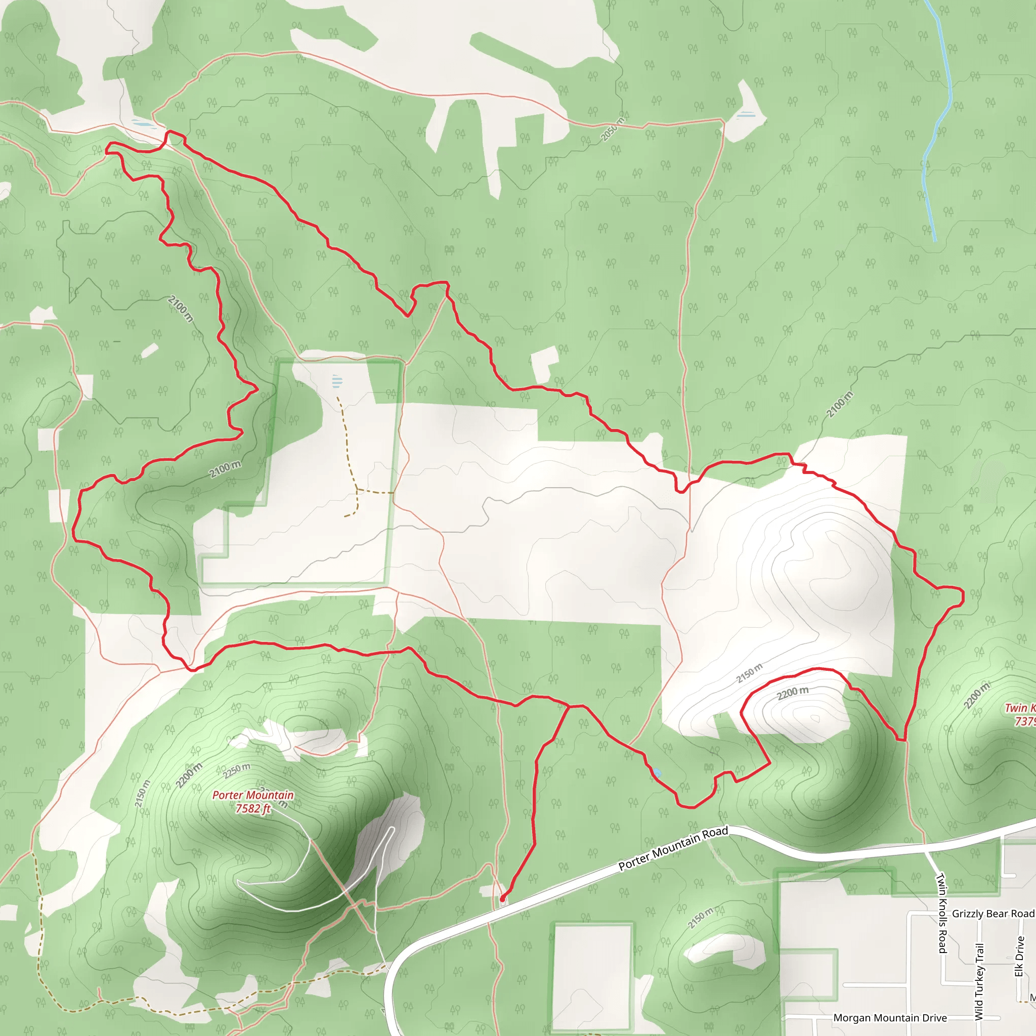 Porter Mountain - Panorama Loop Trail mobile static map